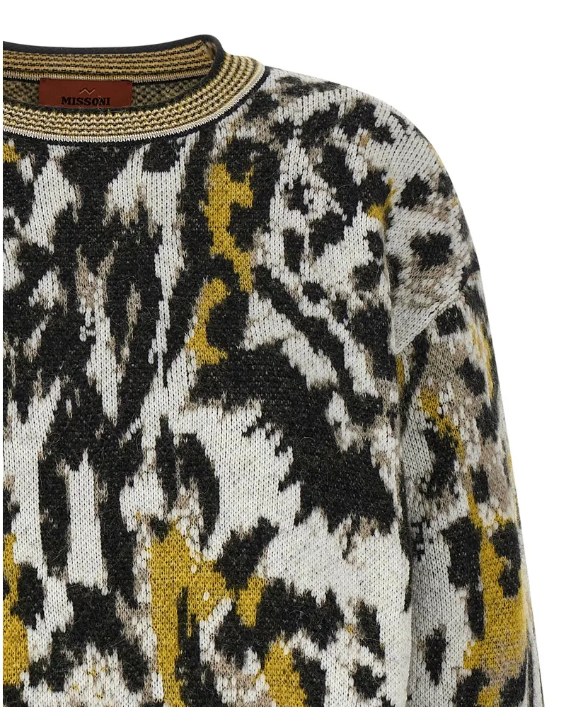 Missoni Animalier Jacquard Alpaca Blend Sweater — Cream Cream