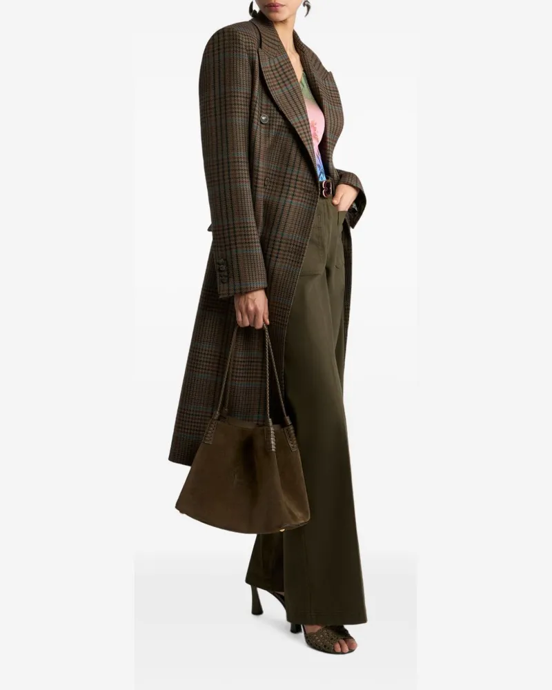 Etro Double-Breasted Wool Coat — Green Green