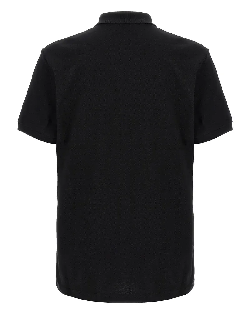 Moschino Teddy Bear-Embroidered Piqué Polo Shirt — Black Black