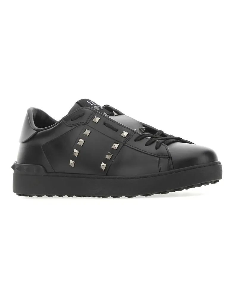 Valentino Garavani Men's Black Leather Rockstud Untitled Sneakers Nero Black