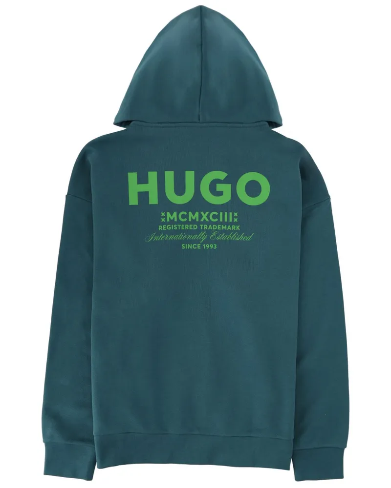 HUGO BOSS Zippered Cotton Sweatshirt — Green Green