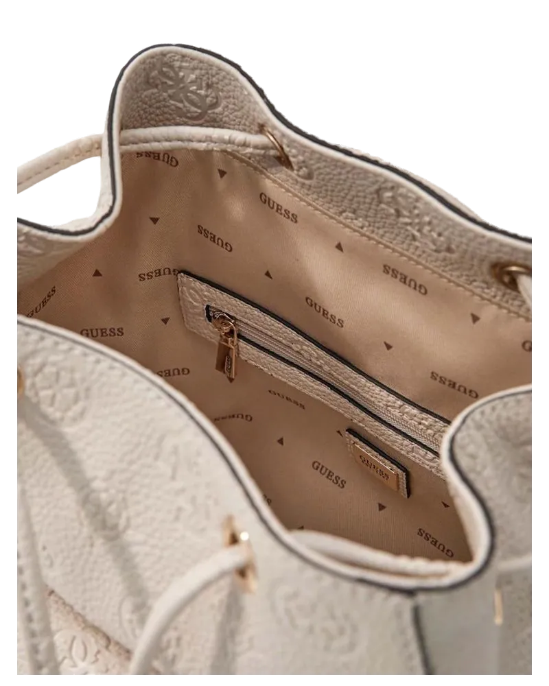 Guess Women's Backpack Off White Logo Polyurethane Bags - Backpacks White