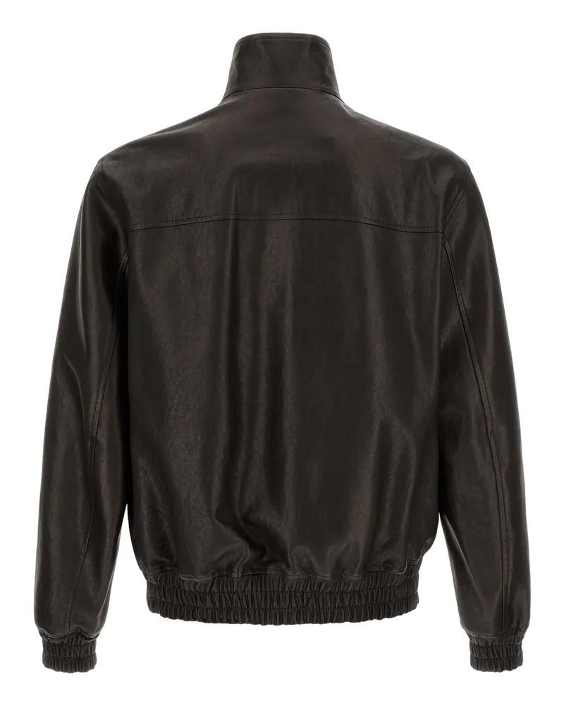 Valentino Garavani Men's Black Calfskin Leather Jacket Clothing Black