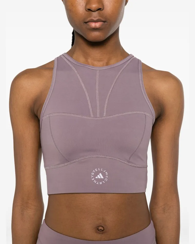 adidas Mesh-Panel Bralette Tank Top — Mauve Mauve