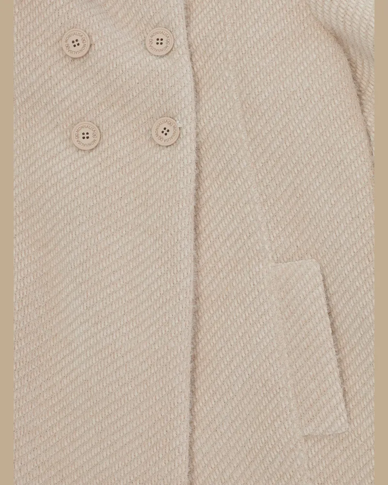 Monnalisa Girls' V-Neck Coat White Polyester White