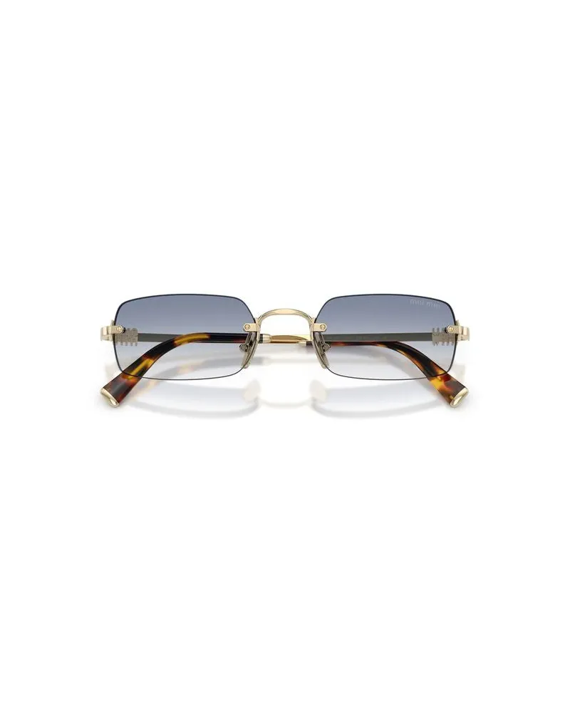 Miu Miu Women's Miu Sunglasses Blue-Gold Metal Eyewear - Blue/gold Gold
