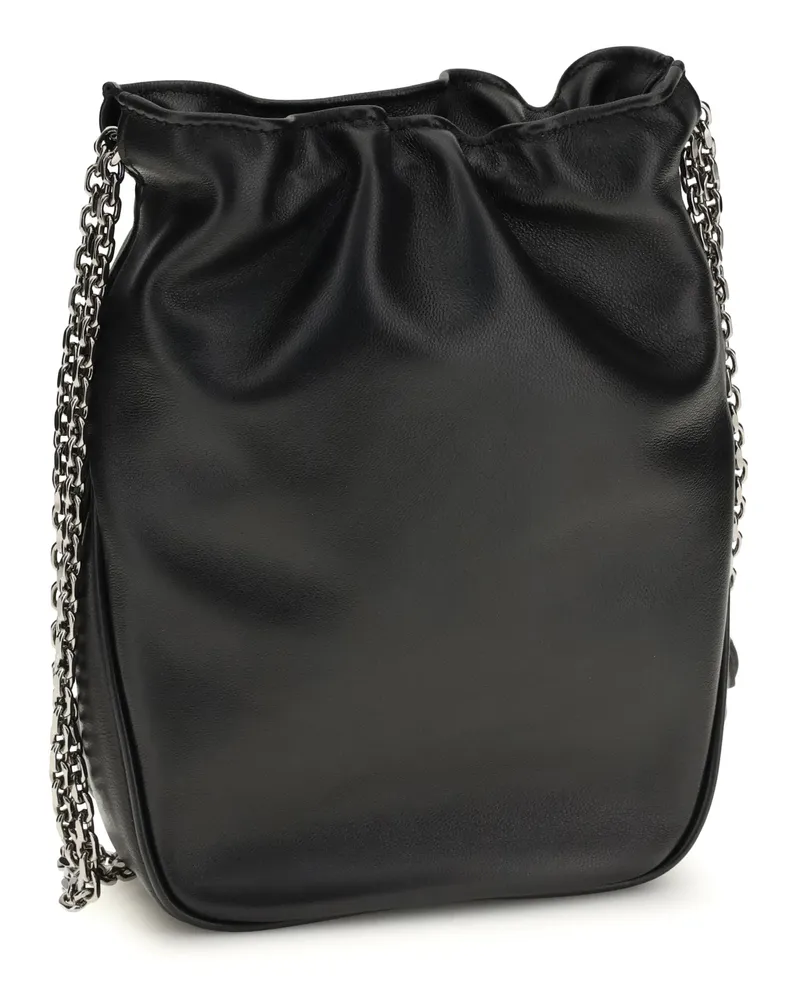 Roger Vivier Women's Bucket Bag Nano Pilgrim Black Lambskin Black