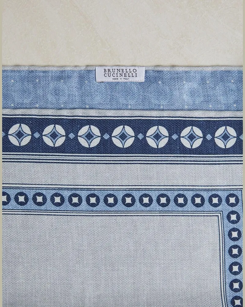Brunello Cucinelli Mens Pocketsquare Mr8630091_cej75 Blue Accessory Blue