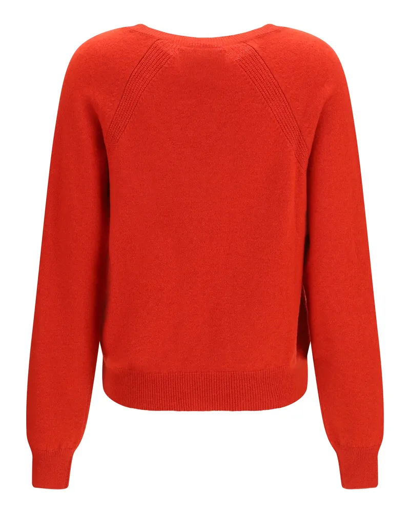 Sa Su Phi Cashmere-Silk Blend V-Neck Sweater — Red Red