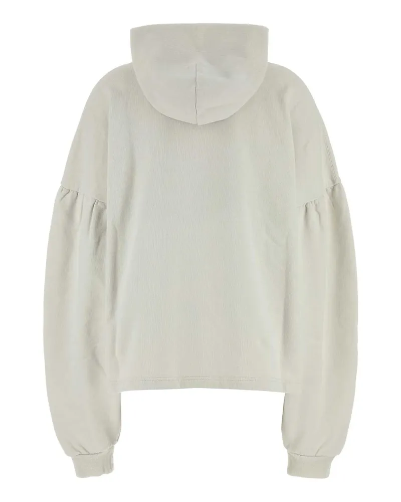 Balenciaga Women's Chalk Cotton Oversize Sweatshirt Dirty White Exterior: Felpe White