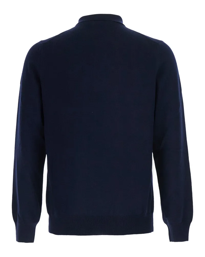 Tagliatore Men's Sweater Palmer Blue Wool Blend Tops Top Navy
