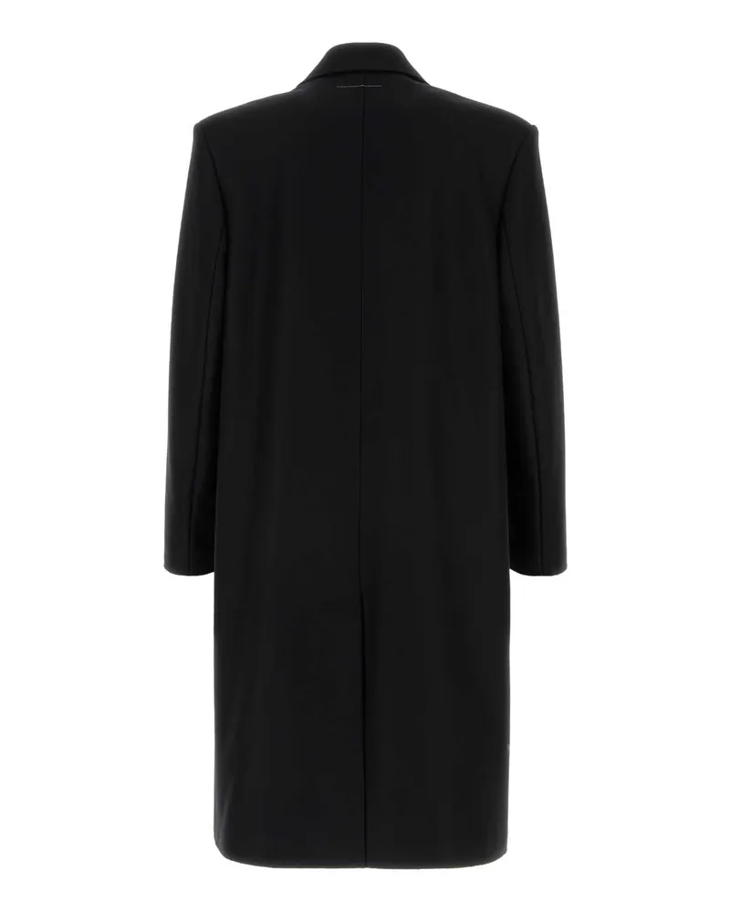 Maison Margiela Men's Black Wool Blend Coat 900 Cappotti Black