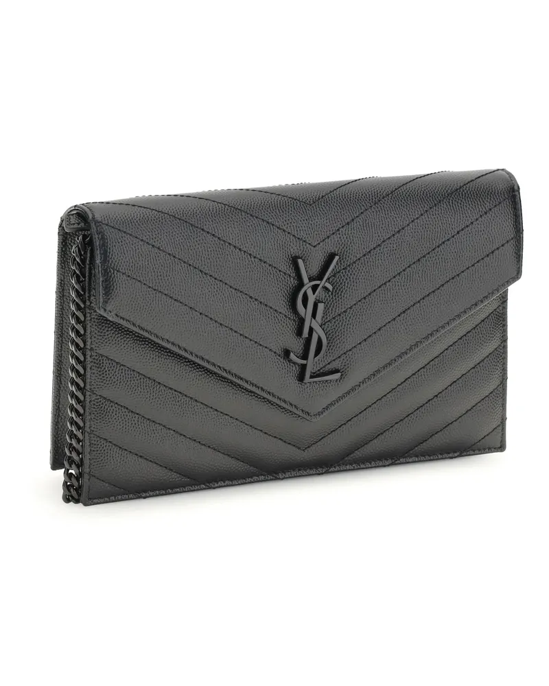 Saint Laurent Cassandre Shoulder Bag — Black Black