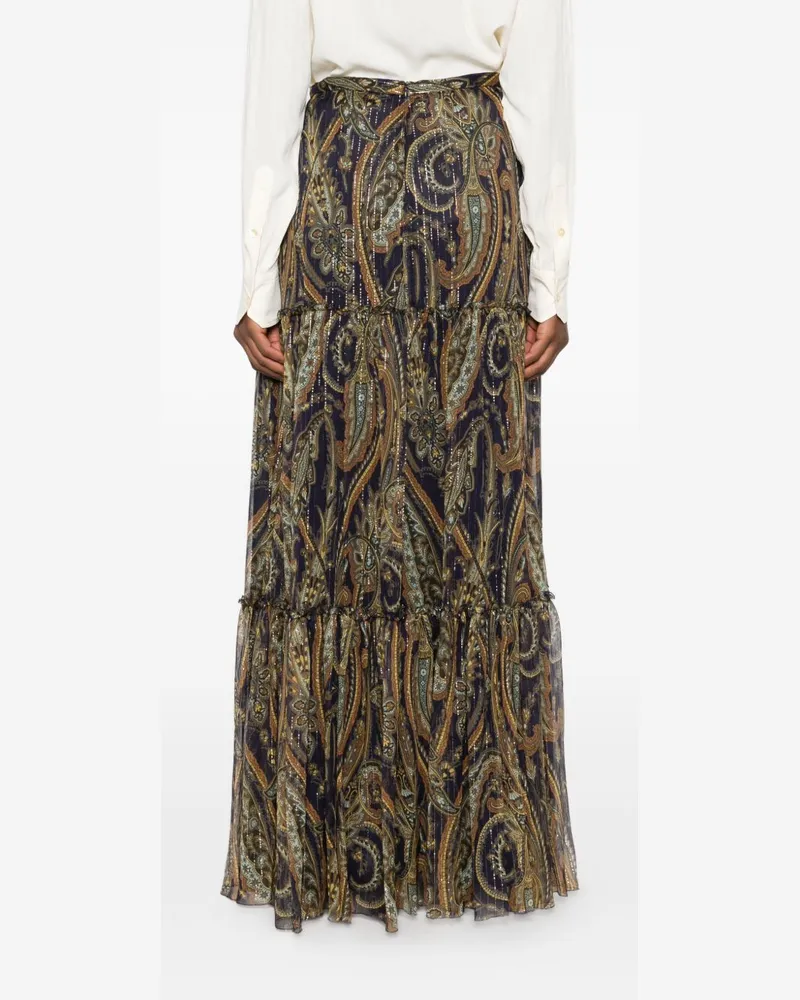 Etro Paisley Print Skirt — Blue Blue