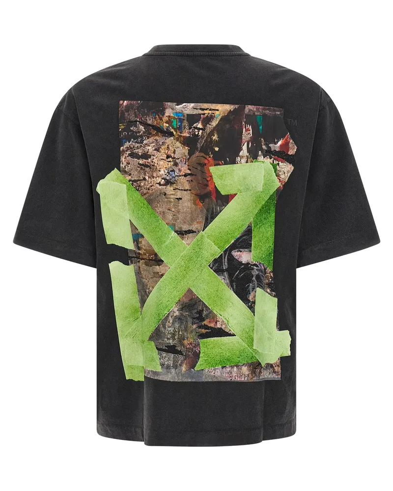 OFF-WHITE Logo-Embroidered Cotton T-Shirt — Black Black