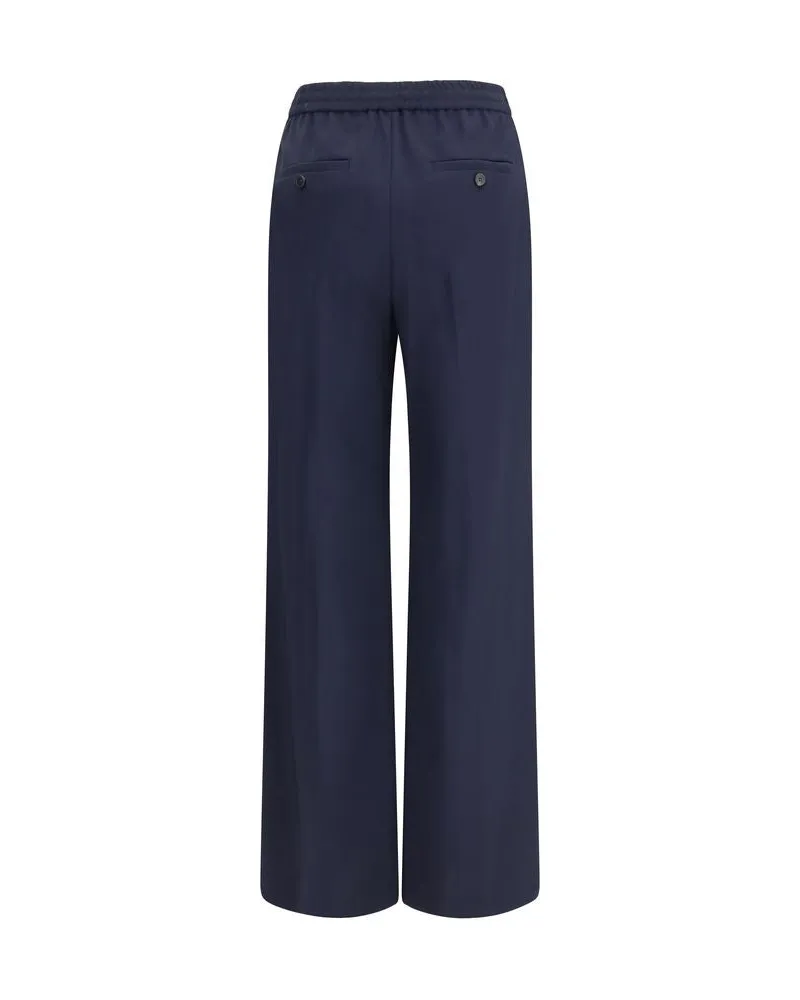Max Mara Women's Blue Wool Oves Aries Casual Pants Navy