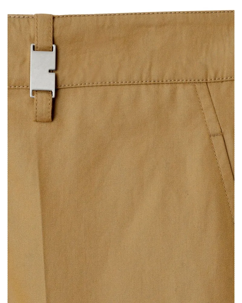 Burberry Straight-Leg Cotton Trousers — Camel Camel