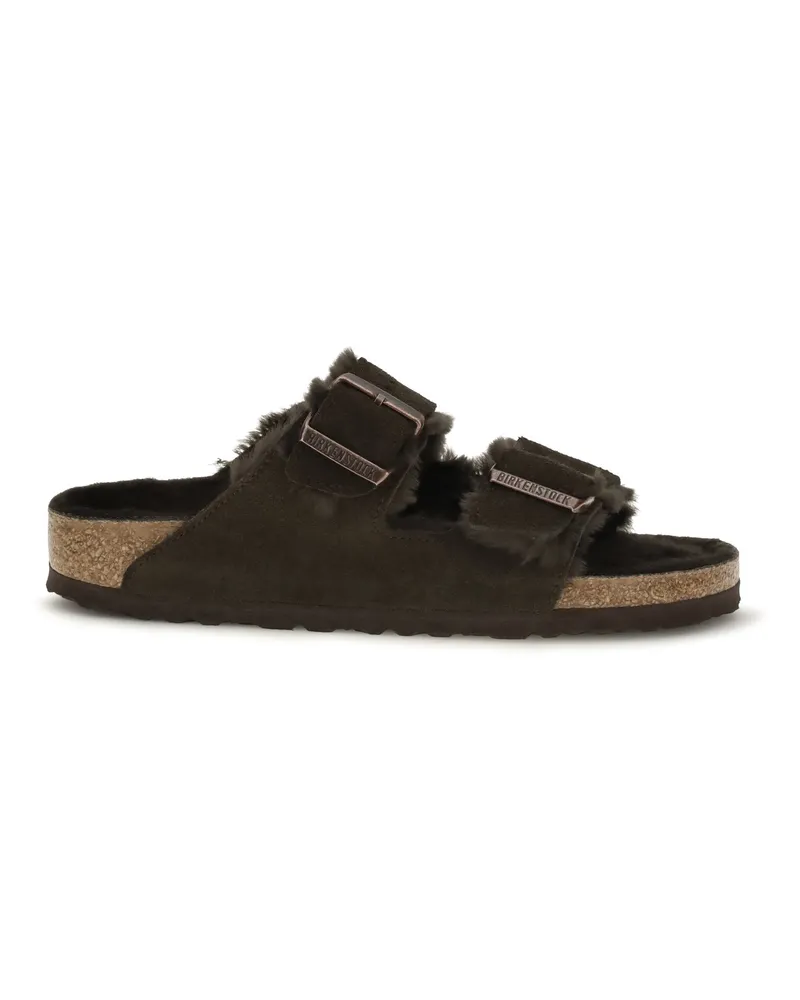 Birkenstock Shearling Sandals — Brown Brown