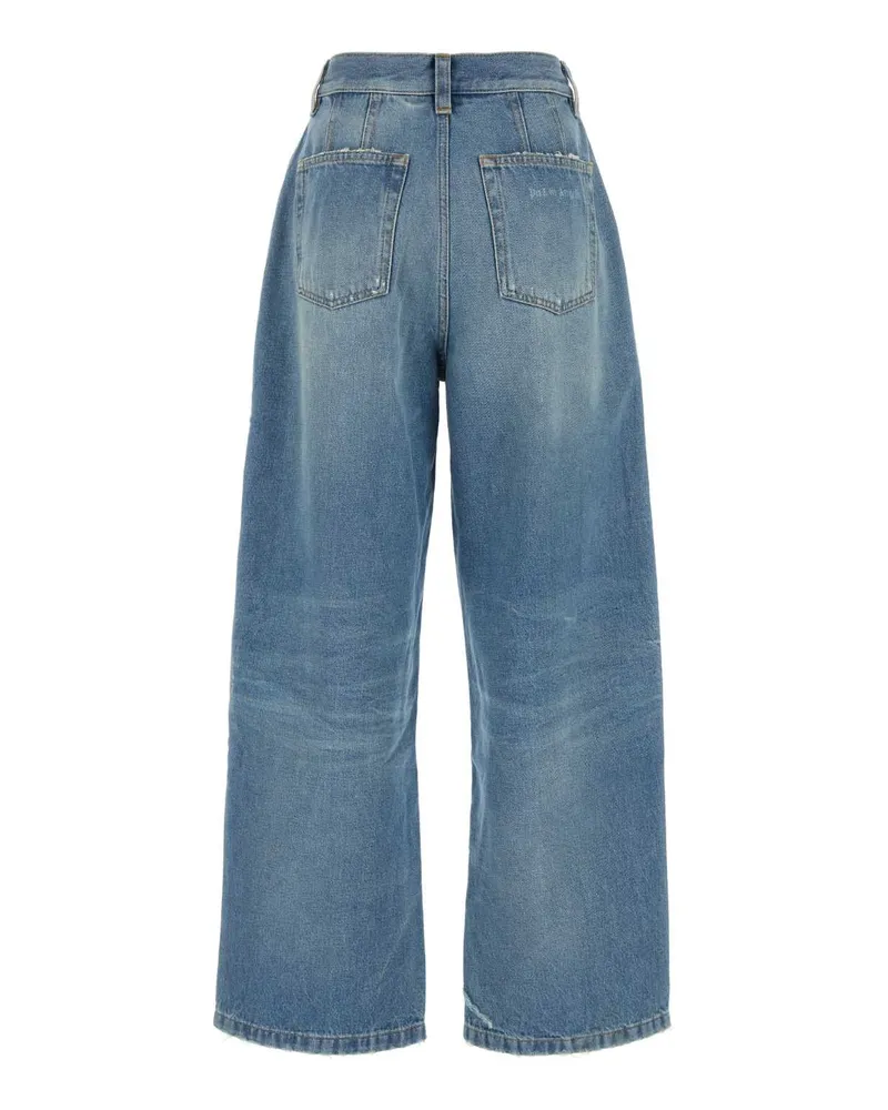 Palm Angels Women's Denim Wide-Leg Jeans Lightbluel Exterior: Cotton Blue