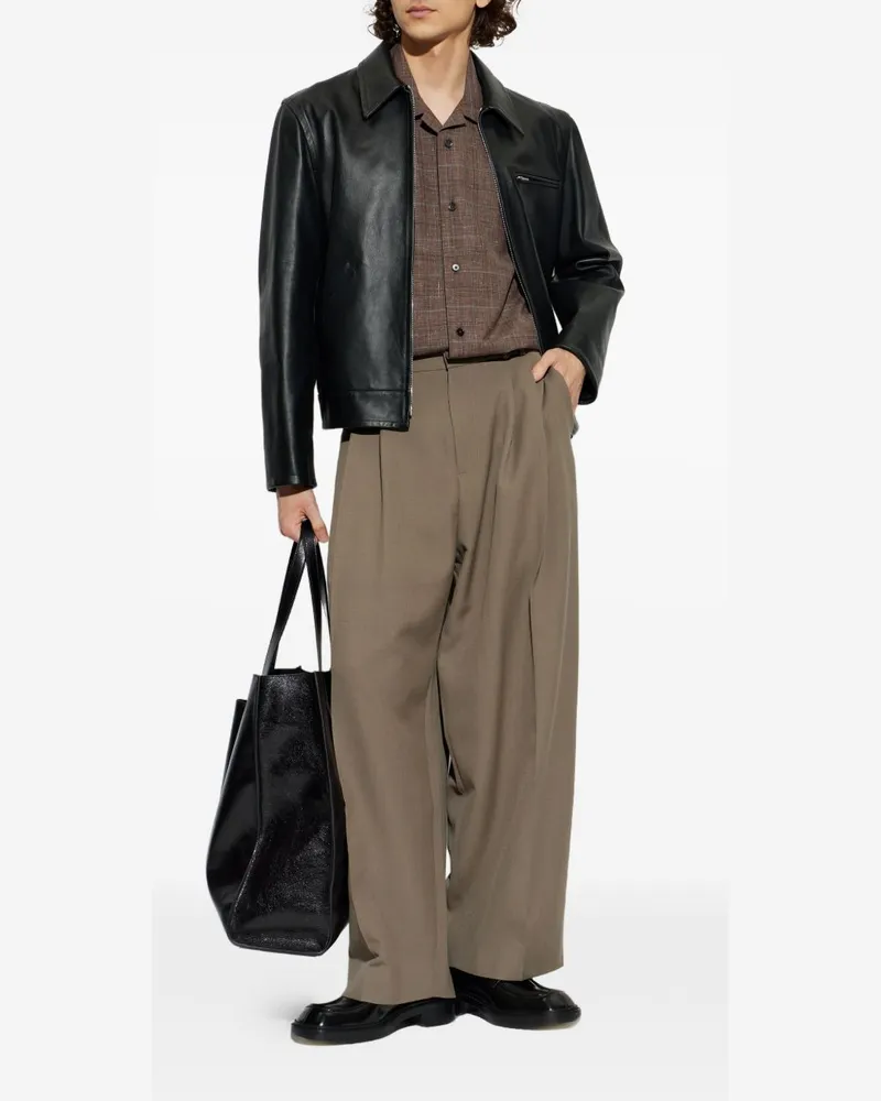 Studio Nicholson Men's Trousers Lines Green Polyester Green