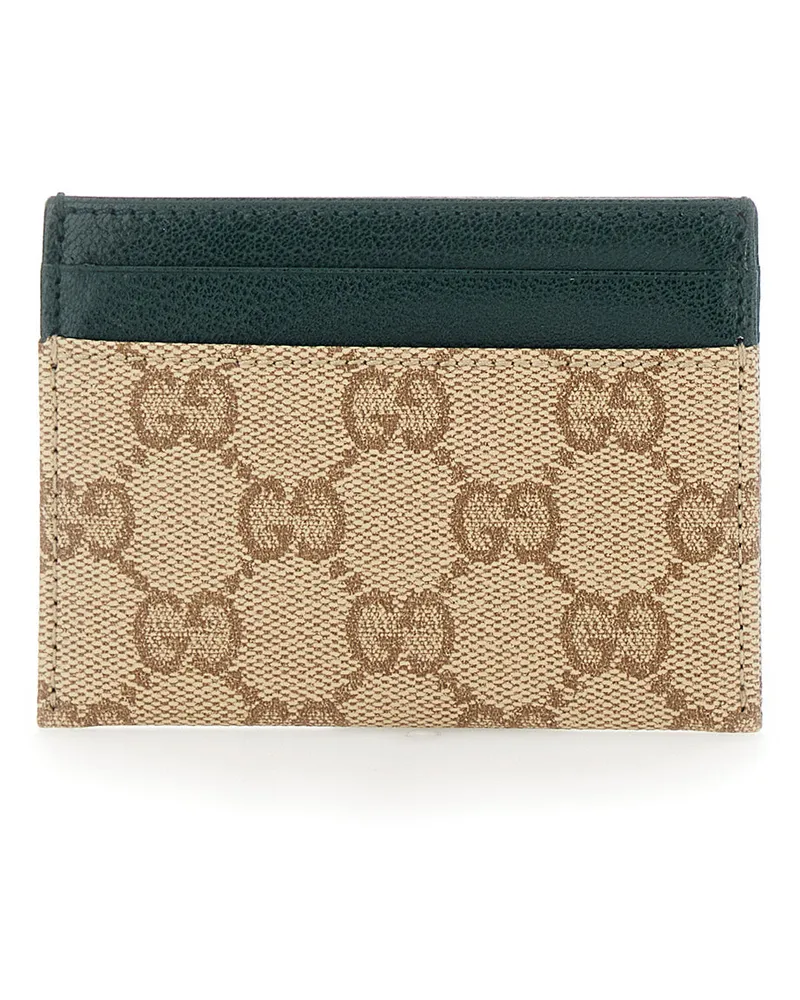 Gucci GG Canvas and Leather Card Case — Beige Beige