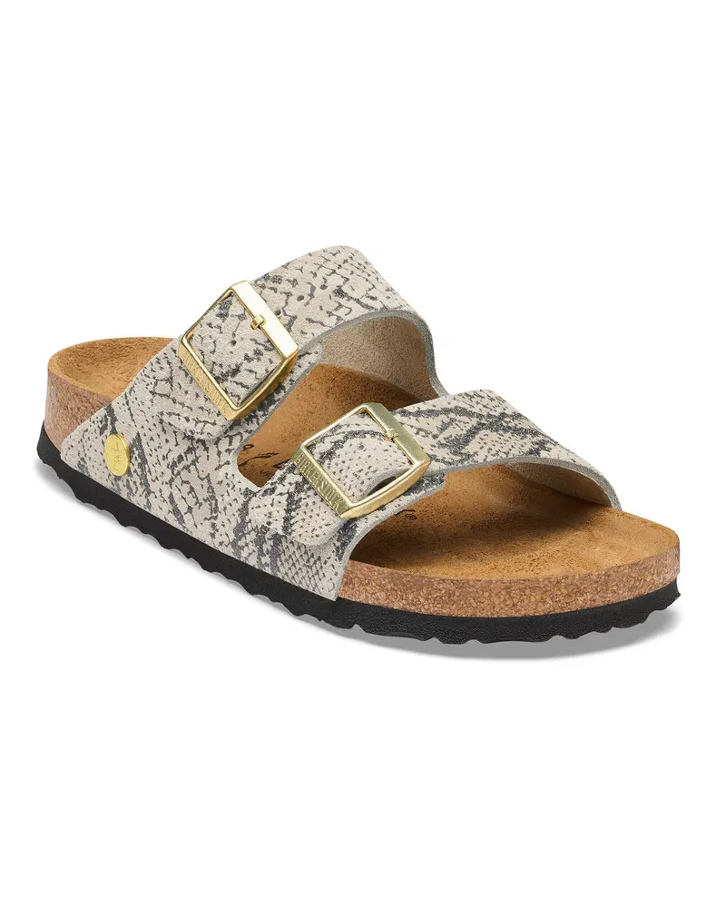 Birkenstock Women's Sandals Arizona Suede Grey Leather Slippers Flat Shoes Gray