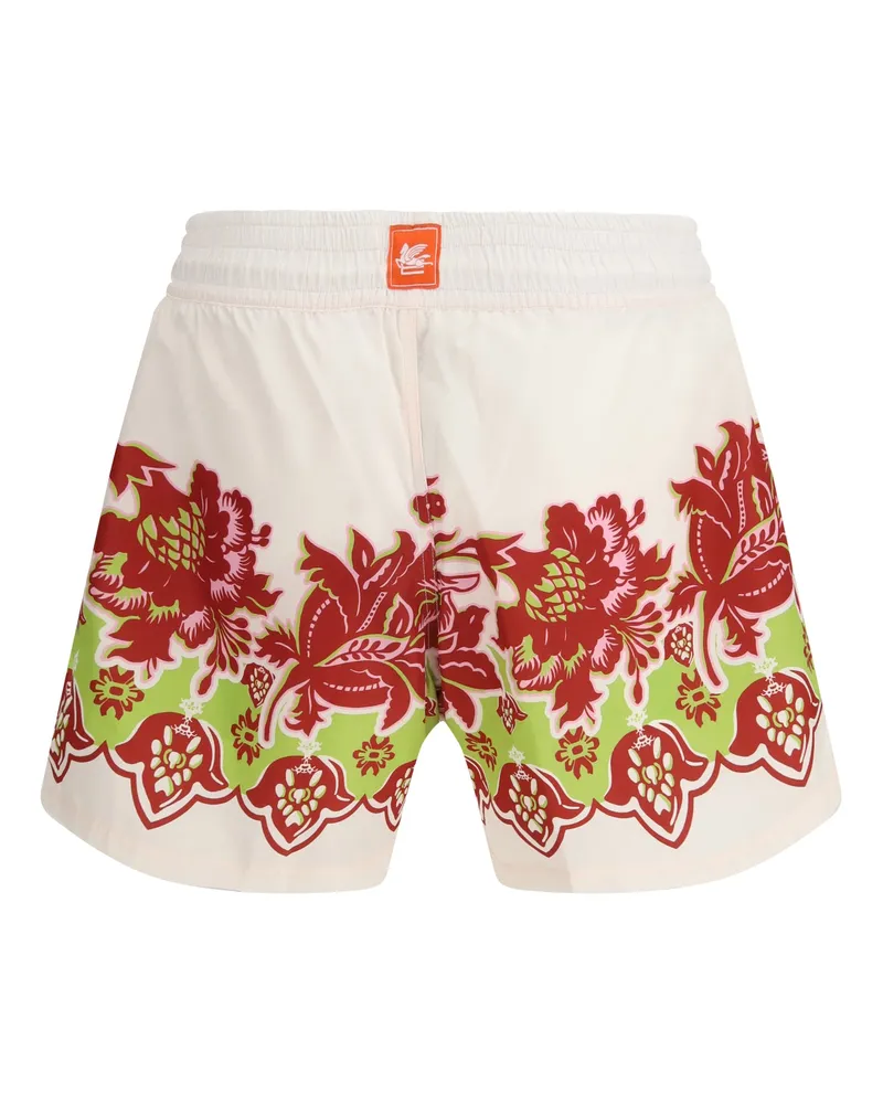 Etro Men's Swim Shorts With Floral Print X0800 Polyester Swimwear Sea Clothing White