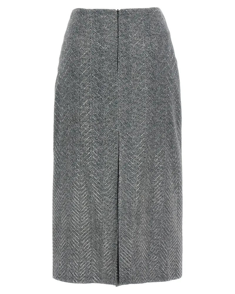 Ermanno Scervino Women's Gray Silk Midi Skirt Gray