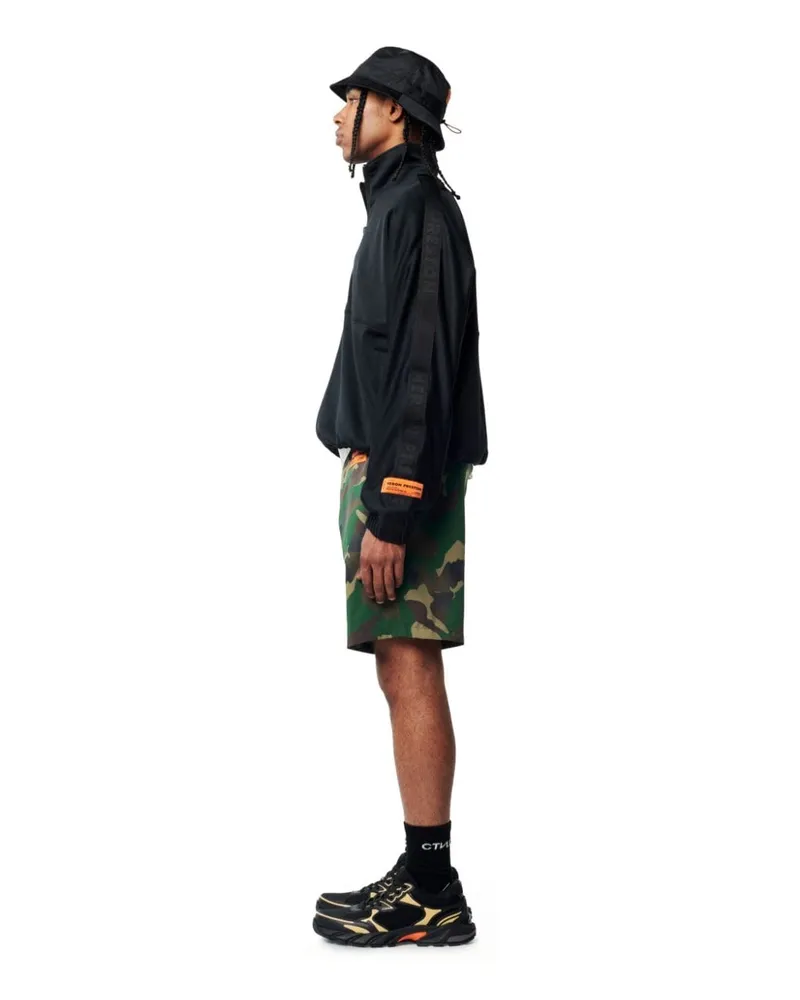 Heron Preston Men Camouflage Logo Patch Swim Shorts Green Clothing > Beachwear Green