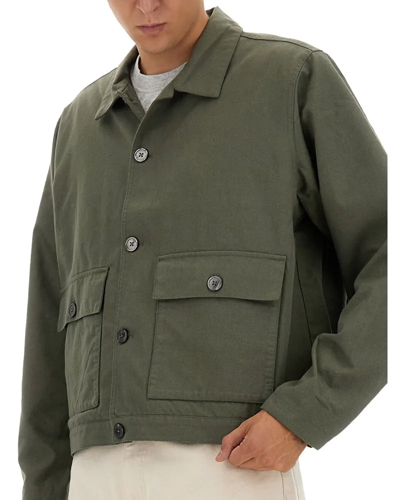 Obey Polyester Blend Shirt Jacket — Green Green