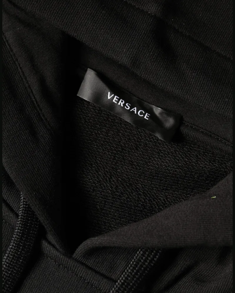 Versace Men's Black Medusa Print Cotton Hoodiepullover Sweatshirt Sweater Clothing Black
