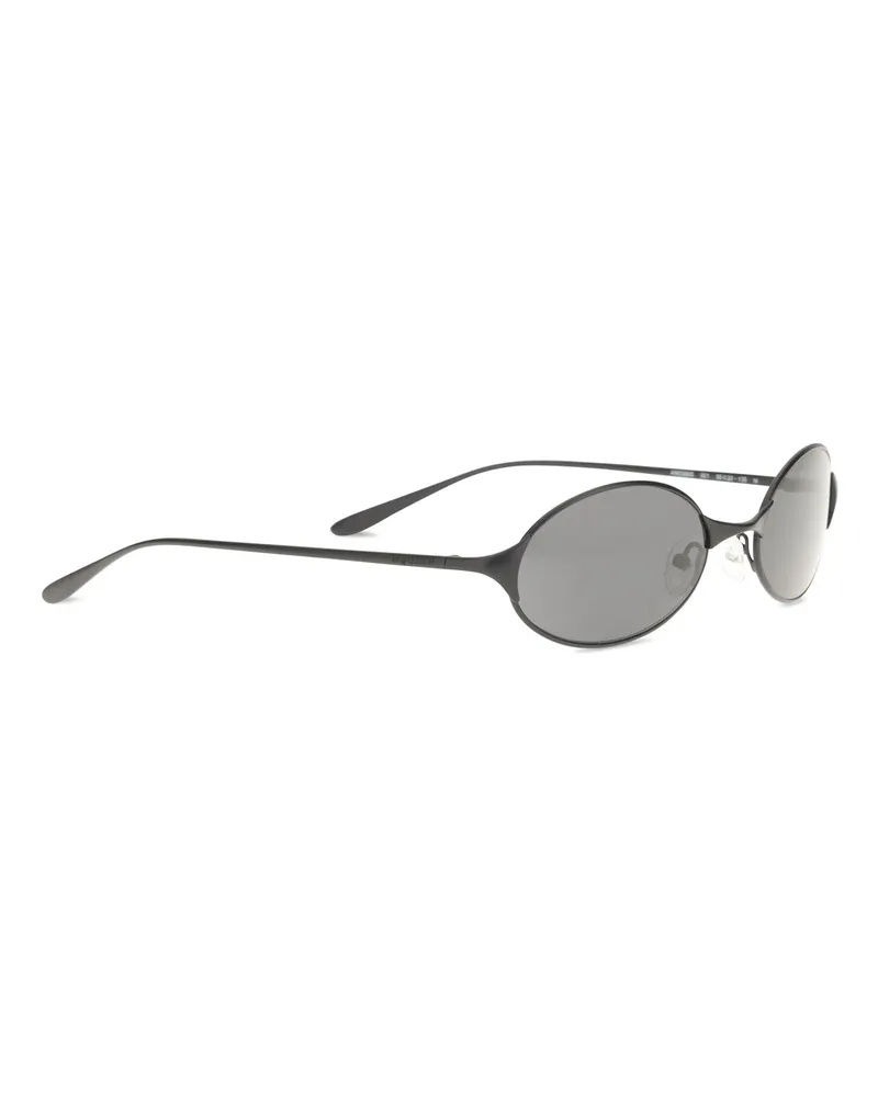 Alexander McQueen A000R6I3330 Oval Metal Frame Sunglasses — Black Black