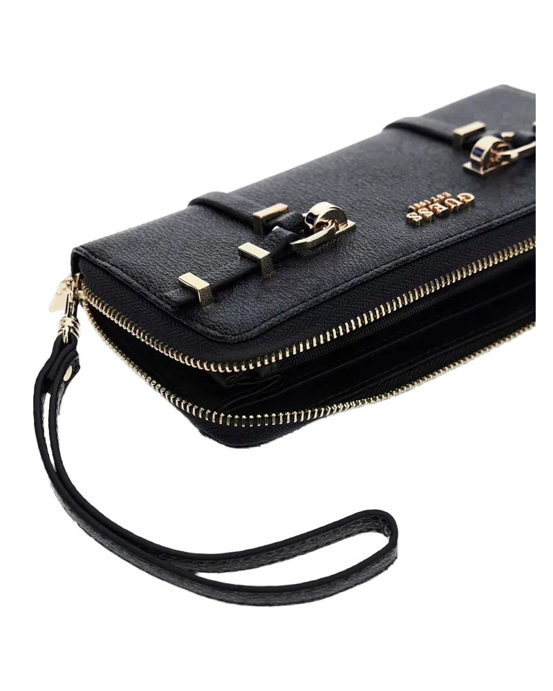 Guess Women's Wallet Coal Logo Polyurethane Bags Black