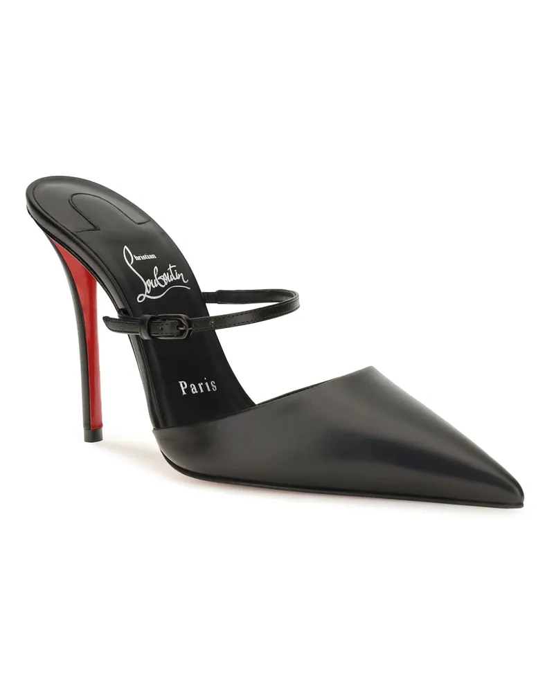 Christian Louboutin Women's Milena Leather Mules Black-Lin Black Pumps Black/lin High Heel Shoes Black
