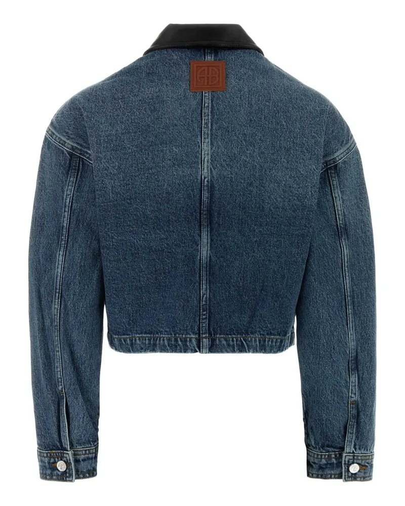 Anine Bing Women's Denim Yuma Jacket Cabanablue Exterior: Cotton Giubbini Blue