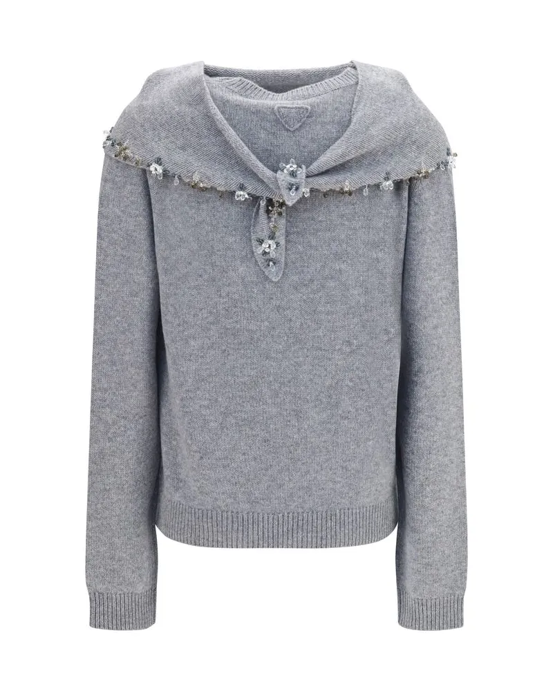 Prada Women's Gray Cashmere Sweatshirt Clothing Gray