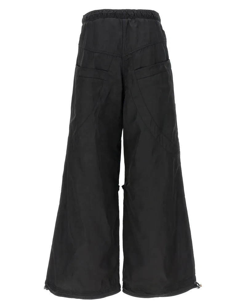 ATTICO Oversized Nylon Cargo Pants — Black Black