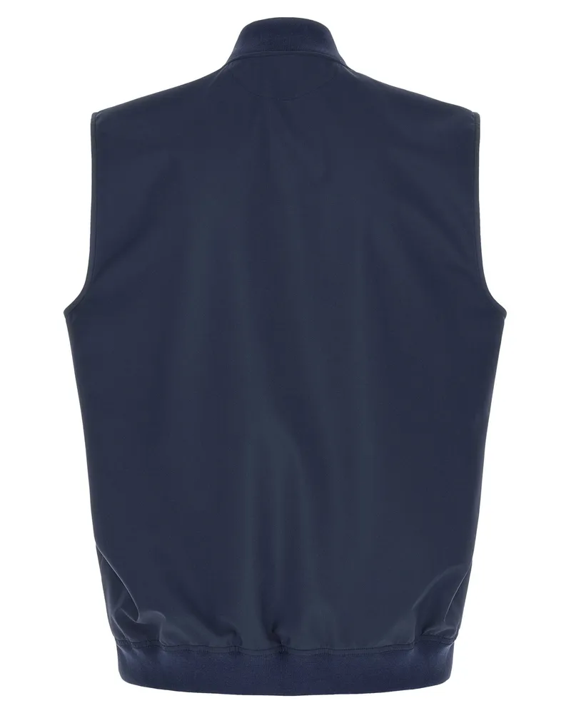 Brunello Cucinelli Logo-Embroidered Nylon Vest — Navy Navy
