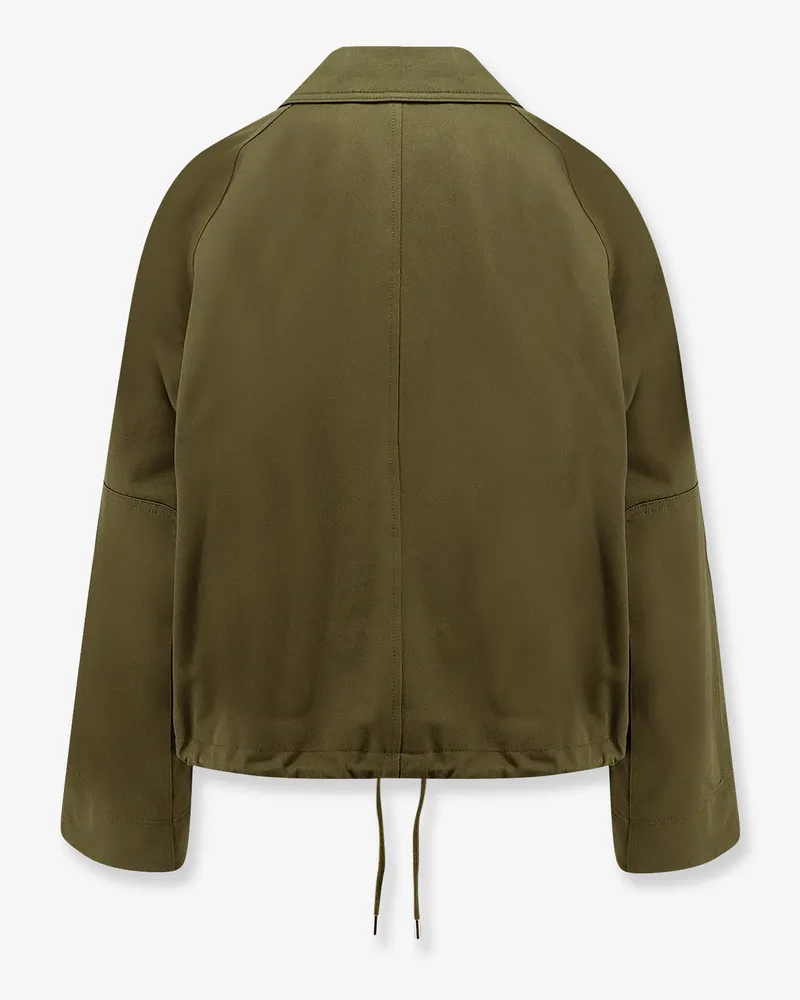 Closed Women's Jacket With Logo Embroidery Green Cotton Green