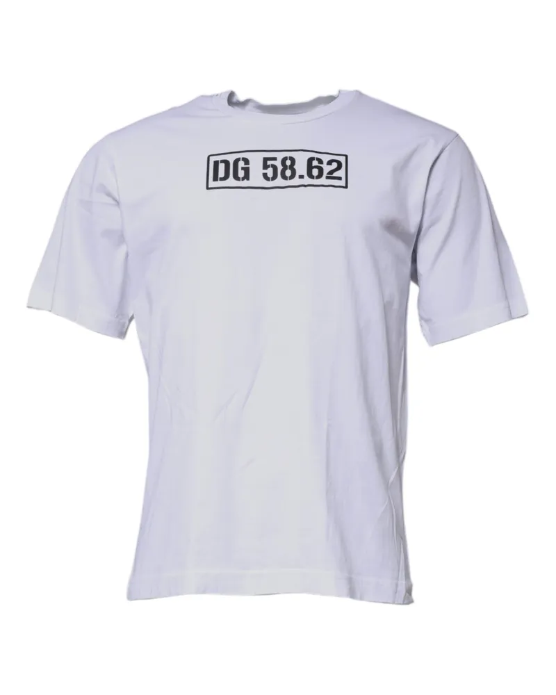 Dolce & Gabbana Logo-Print Cotton T-Shirt — White White