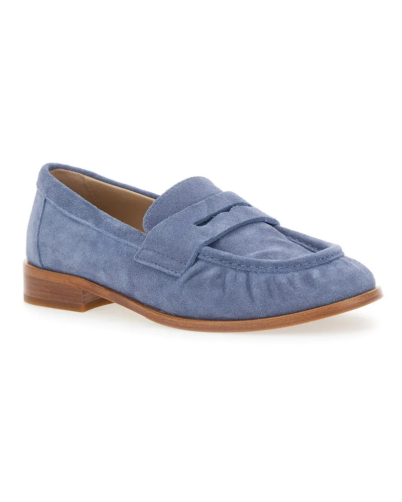 Strategia / JFK Women's Loafers Blue Suede Rounded Toe Blue