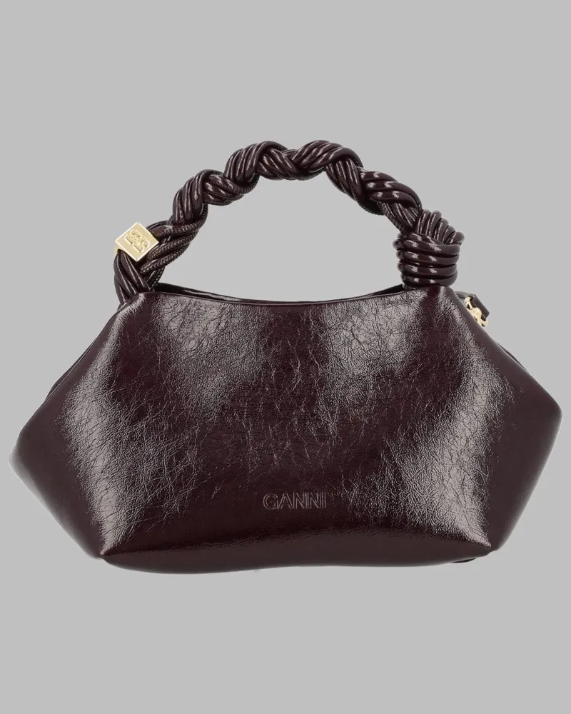 Ganni Bou Synthetic Shoulder Bag — Brown Brown
