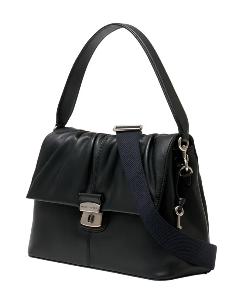 Marc Jacobs Women's The Messenger Crossbody -  Leather Black Lambskin Bags Crossbodies Black