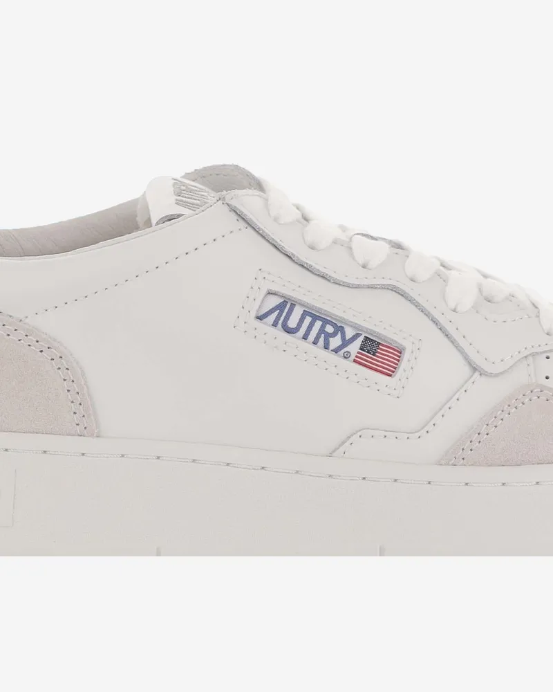 AUTRY Men's Sneakers Medalist Low White Leather And Suede - Rubber Trainers White