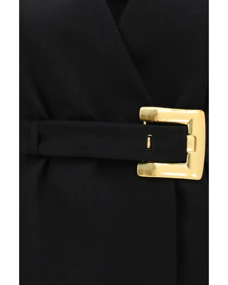 Balmain Women's Blazer Grain De Poudre Black Merino Wool Blazers Jacket Black