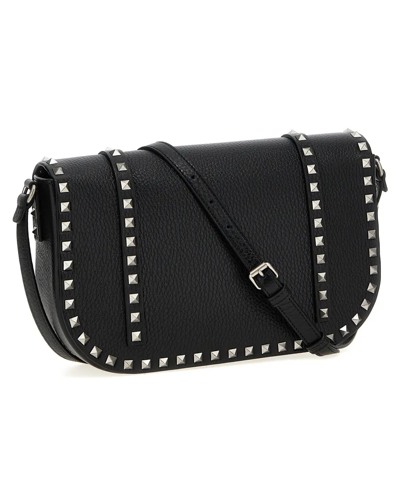 Valentino Garavani Rockstud Shoulder Bag — Black Black