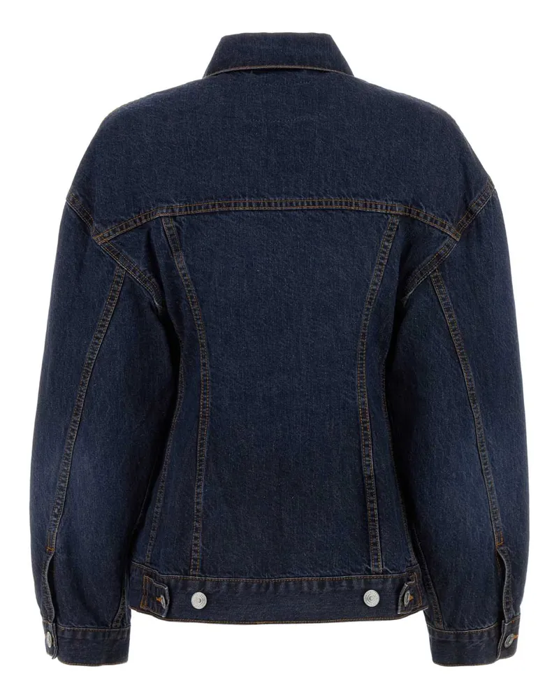 Balenciaga Women's Cotton-Silk Denim Jacket Navy Navy