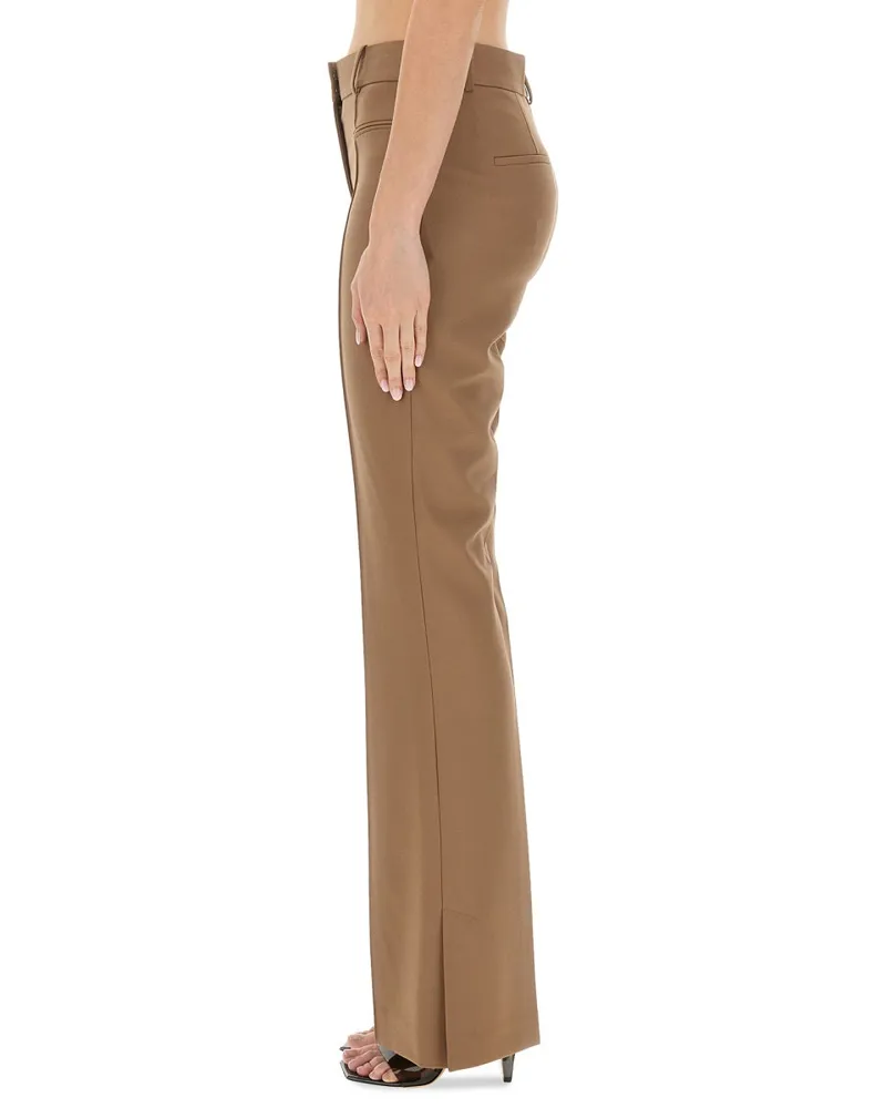 Helmut Lang Slim Fit Boot Cut Trousers — Beige Beige