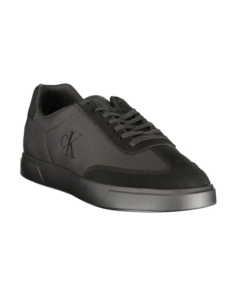 Calvin Klein Logo Lace-Up Sneaker — Black Black