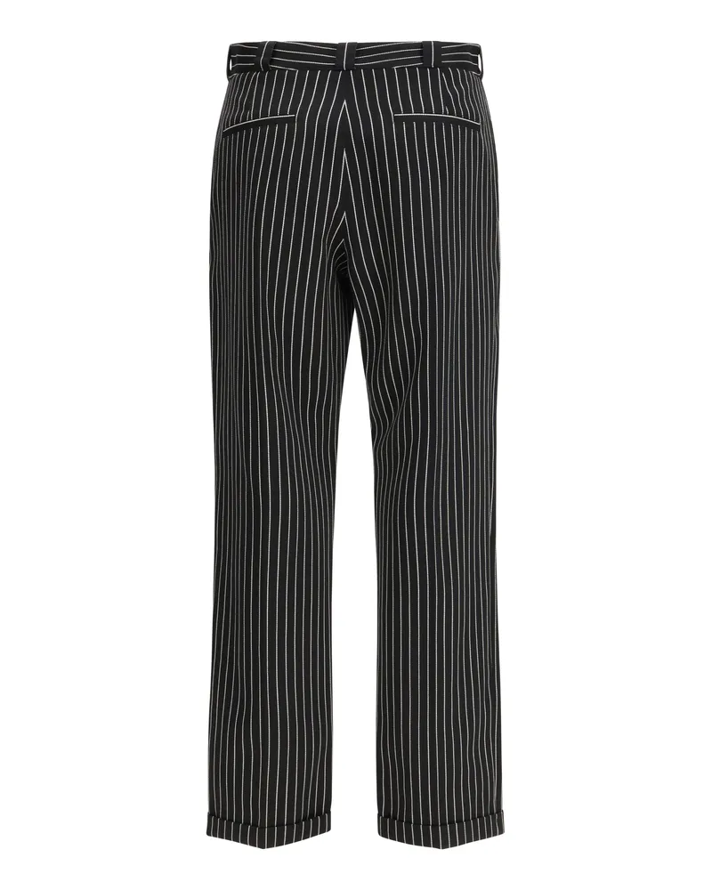 Tom Ford Women's Striped Wool And Cotton Pant Black-Ecru Black/ecru Wool; Trousers Black